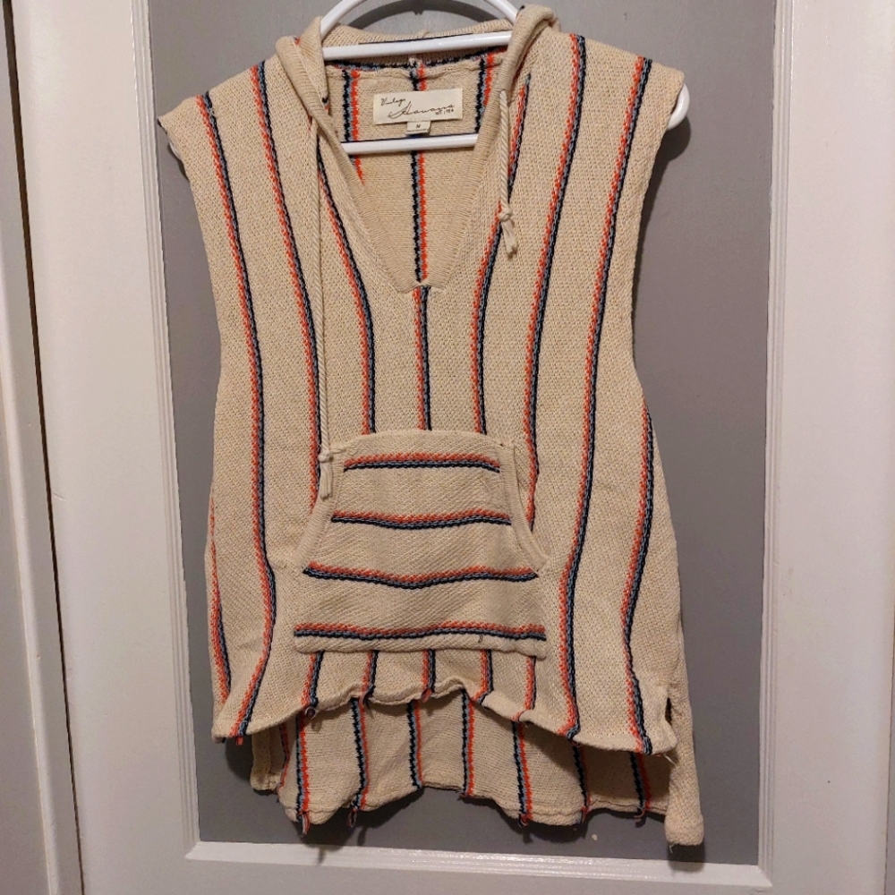 Boho Hooded Vest, Size Medium